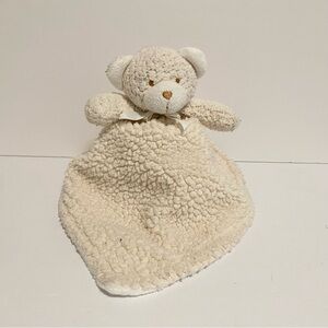 Blankets & Beyond Teddy Bear Lovey Sherpa White Baby Blanket Lovie Nunu Toy Soft